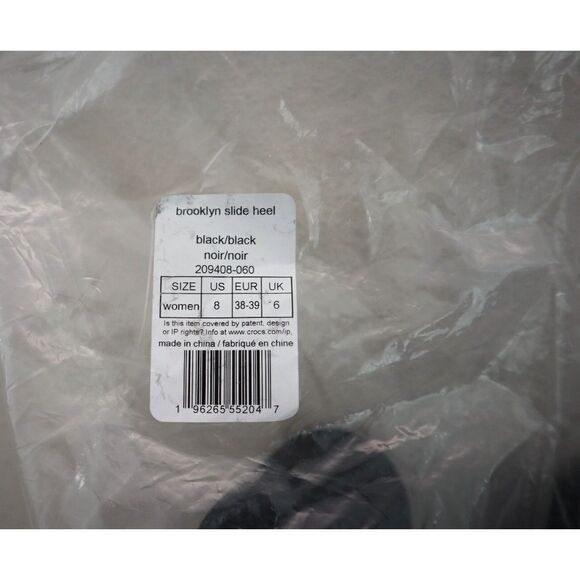 Crocs 209408-060 Women's Sz 8 Black Brooklyn Slide Heel Sandals - Picture 10 of 10